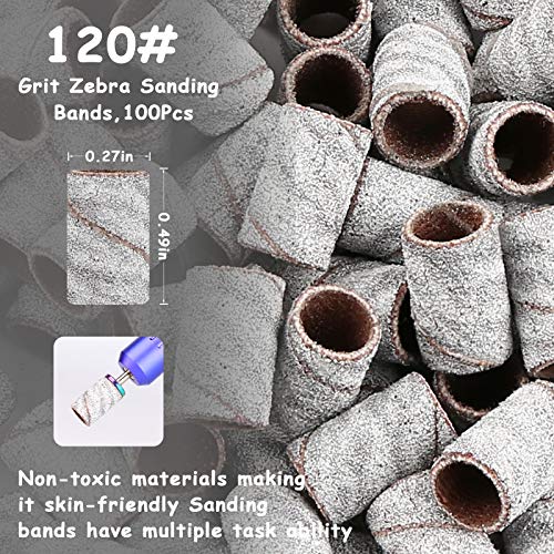 Belle Nail Drill Bits 300 Pcs Sanding Bands for Nail Drill,3 Colors 80 120 18...