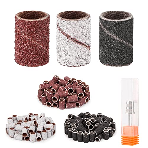 Belle Nail Drill Bits 300 Pcs Sanding Bands for Nail Drill,3 Colors 80 120 18...