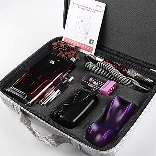 Professional 35000 RPM Nail Drill, Cordless Rechargeable Nail Efile for Acryl...