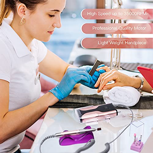 Rechargeable Nail Drill, 35000RPM Professional Acrylic Nail Drill Machine, Po...