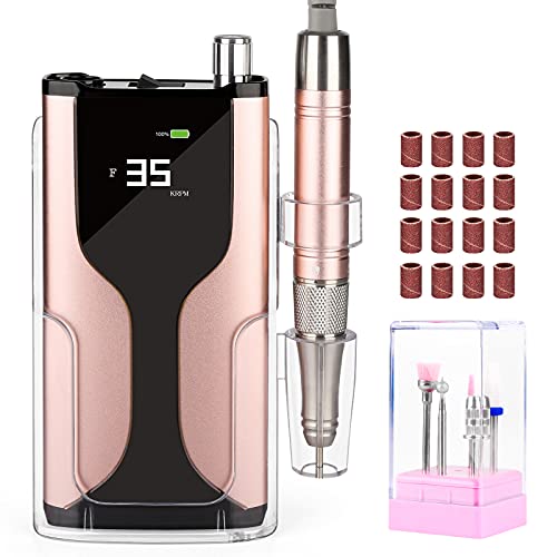 Rechargeable Nail Drill, 35000RPM Professional Acrylic Nail Drill Machine, Po...