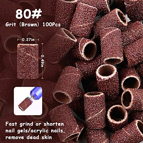 Sanding Bands for Nail Drill Bits 300 Pieces Professional Electric Nail Sandi...