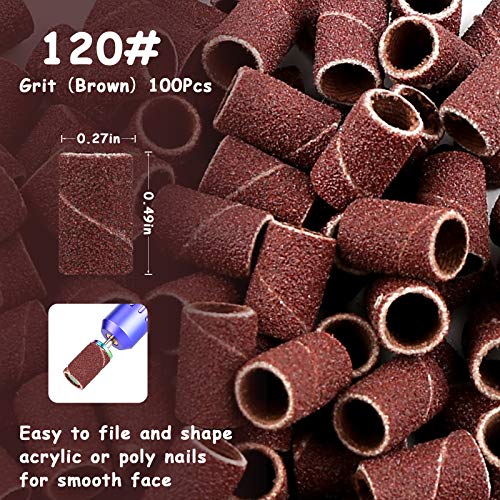 Sanding Bands for Nail Drill Bits 300 Pieces Professional Electric Nail Sandi...