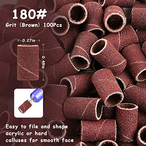 Sanding Bands for Nail Drill Bits 300 Pieces Professional Electric Nail Sandi...