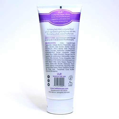 Belli Beauty Skincare Exfoliating Body Polish Scrub - Shower Scrub - Natural ...