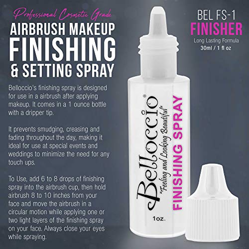 Belloccio Airbrush Makeup Finishing Spray & Setting Mist, 1 oz. Bottle - Long...
