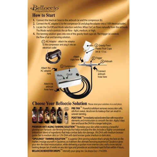 Belloccio® Brand Complete Professional Sunless Tanning Airbrush System That I...