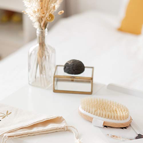 Belula Dry Brushing Body Brush. Medium Soft Dry Brush for Cellulite and Lymph...