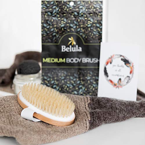 Belula Dry Brushing Body Brush. Medium Soft Dry Brush for Cellulite and Lymph...