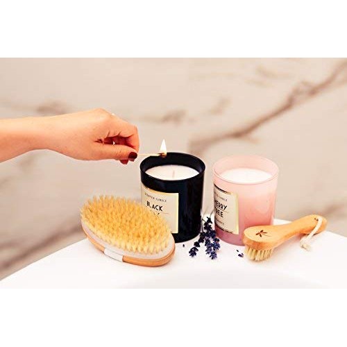 Premium Dry Brushing Body Brush Set- Natural Boar Bristle Body Brush, Exfolia...