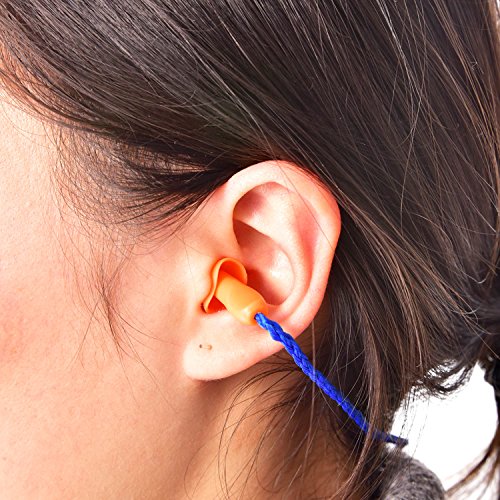 20 Pairs Corded Ear Plugs Reusable Silicone Earplugs with String Banded Ear P...