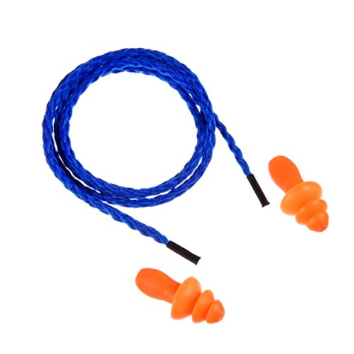 20 Pairs Corded Ear Plugs Reusable Silicone Earplugs with String Banded Ear P...