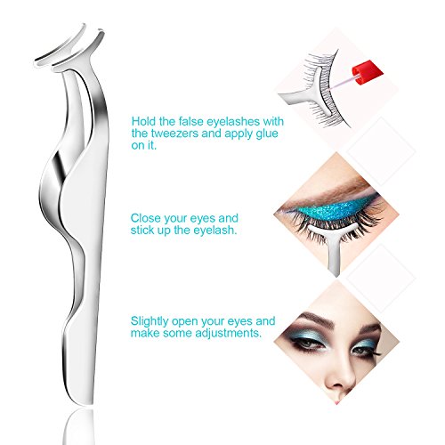 Bememo 6 Pieces Tweezers Kit for Eyelashes Extension Set, Eyelash Lash Tweeze...