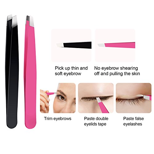 Bememo 6 Pieces Tweezers Kit for Eyelashes Extension Set, Eyelash Lash Tweeze...