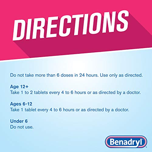 Benadryl Ultratabs Antihistamine Allergy Relief Tablets, Diphenhydramine HCl ...