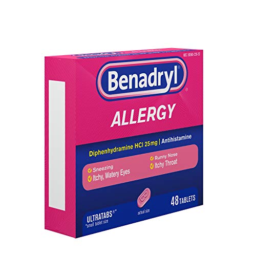 Benadryl Ultratabs Antihistamine Allergy Relief Tablets, Diphenhydramine HCl ...