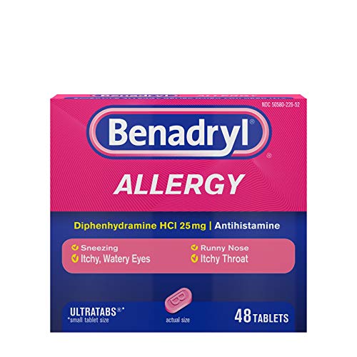 Benadryl Ultratabs Antihistamine Allergy Relief Tablets, Diphenhydramine HCl ...