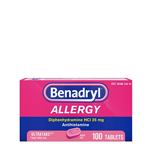 Benadryl Ultratabs Antihistamine Allergy Relief Tablets, Diphenhydramine HCl ...