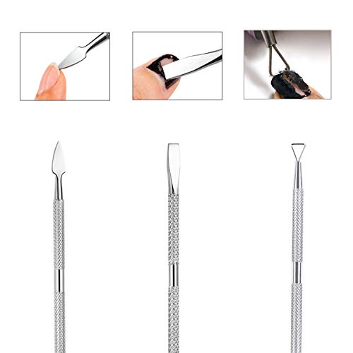 6PCS Cuticle Pusher Set, Stainless Steel Cuticle Remover Kit, Cutter and Trim...