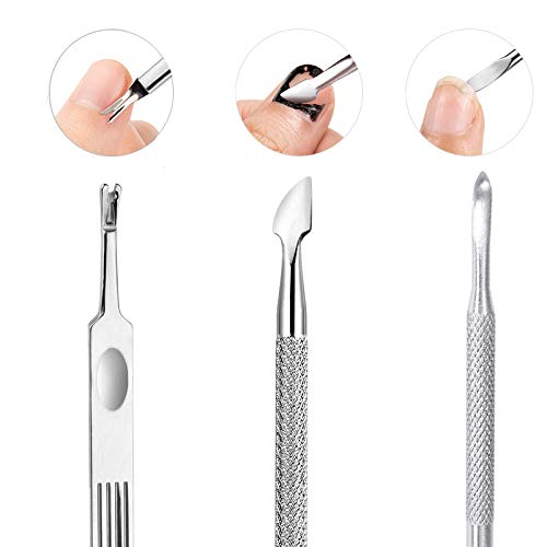 6PCS Cuticle Pusher Set, Stainless Steel Cuticle Remover Kit, Cutter and Trim...