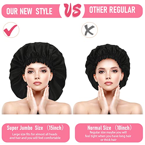 4 Pieces Jumbo Shower Caps Extra Large Shower Caps Long Dreadlock Caps Huge B...