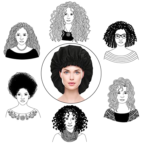 4 Pieces Jumbo Shower Caps Extra Large Shower Caps Long Dreadlock Caps Huge B...