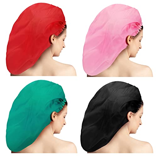 4 Pieces Jumbo Shower Caps Extra Large Shower Caps Long Dreadlock Caps Huge B...