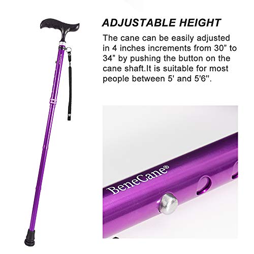 BeneCane Adjustable Folding Canes and Walking Sticks for Men and Women Easy G...
