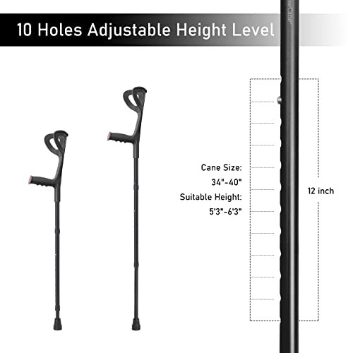 BeneCane Crutches Lightweight Arm Crutches Adjustable Forearm Crutch Ergonomi...