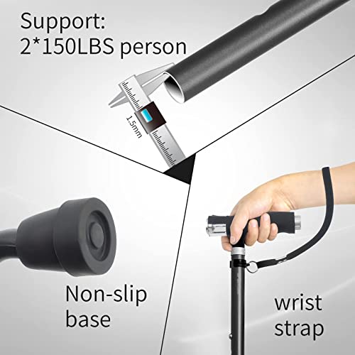 BeneCane Quad Cane Walking Cane with Two Led Lights with Big Base T Handle＆L...