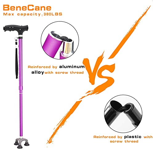BeneCane Walking Cane Adjustable Cane Flexible Walking Cane - with The LED Li...