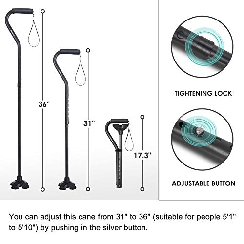 BeneCane Walking Cane Adjustable Cane with Offset Soft Cushioned Handle Light...