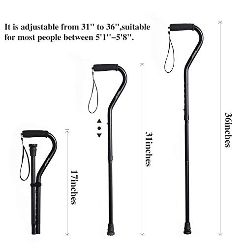 BeneCane Walking Cane for Men & Women Adjustable Cane with Offset Soft Cushio...
