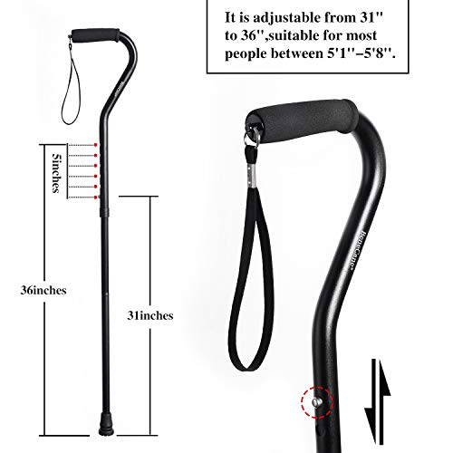 BeneCane Walking Cane for Men & Women Adjustable Cane with Offset Soft Cushio...