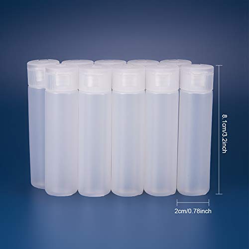 BENECREAT 10 Pack 18ml 0.6oz Plastic Squeeze Flip Cap Bottle Refillable Sampl...