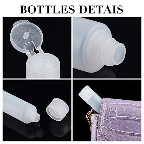 BENECREAT 10 Pack 18ml 0.6oz Plastic Squeeze Flip Cap Bottle Refillable Sampl...