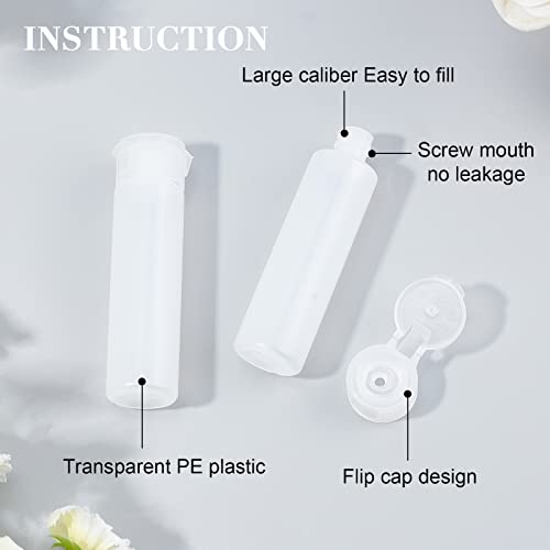 BENECREAT 10 Pack 18ml 0.6oz Plastic Squeeze Flip Cap Bottle Refillable Sampl...