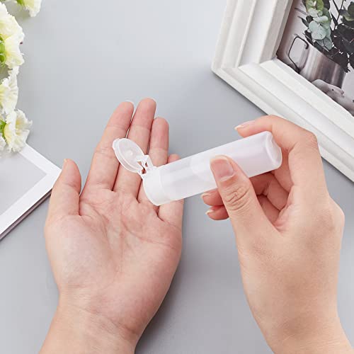 BENECREAT 10 Pack 18ml 0.6oz Plastic Squeeze Flip Cap Bottle Refillable Sampl...