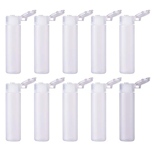 BENECREAT 10 Pack 18ml 0.6oz Plastic Squeeze Flip Cap Bottle Refillable Sampl...