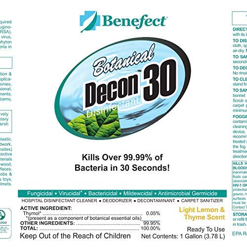 Benefect Botanical Decon 30 Disinfectant Cleaner - All Natural Formula for Ef...