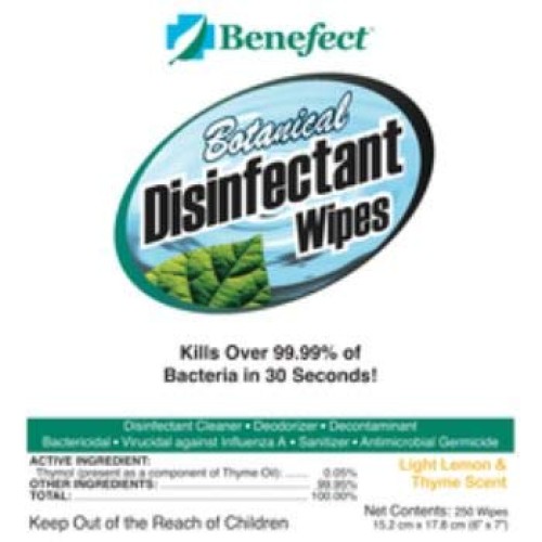 Benefect Botanical Disinfecting Wipes - (250 Wipe Count) Natural, No Residue ...