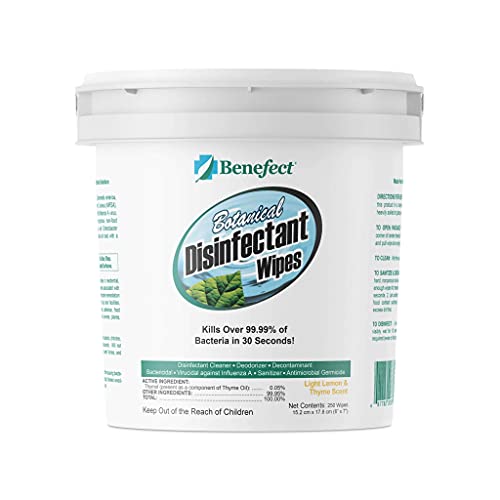 Benefect Botanical Disinfecting Wipes - (250 Wipe Count) Natural, No Residue ...