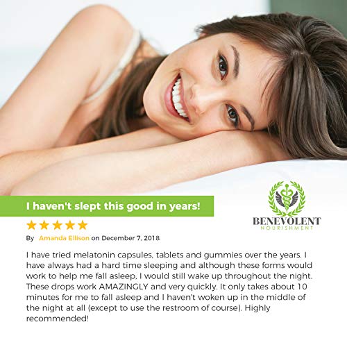 Benevolent Natural Melatonin Liquid 3mg - Nighttime Sleeping Aid for Adults E...