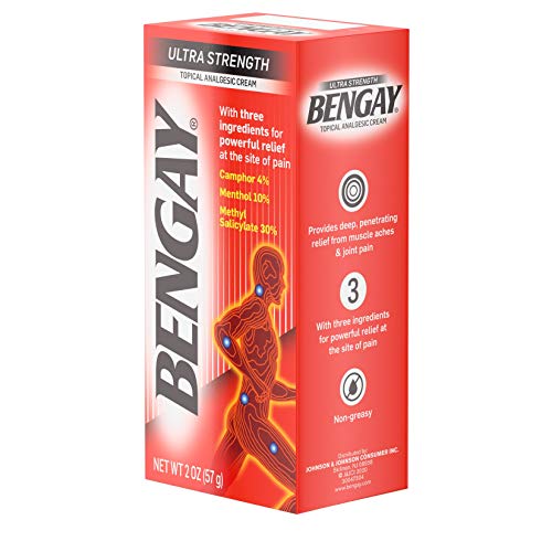 Bengay Ultra Strength Topical Pain Relief Cream, Non-Greasy Analgesic for Min...