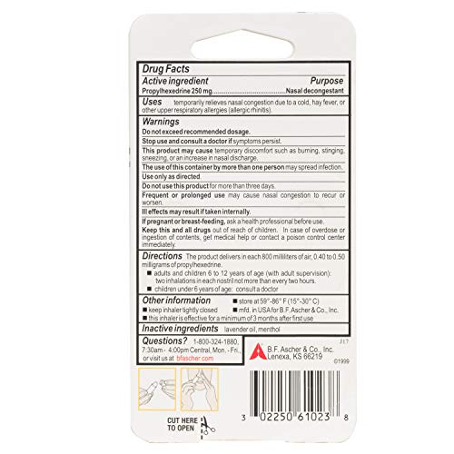 Benzedrex Nasal Decongestant Inhaler