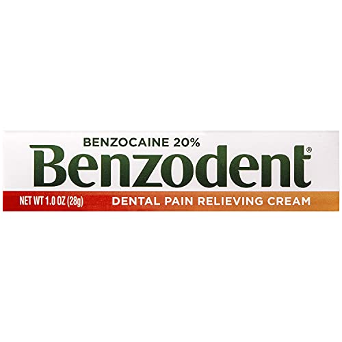 Benzodent Dental Pain Relieving Cream Topical Anesthetic, 1 Ounce Tube