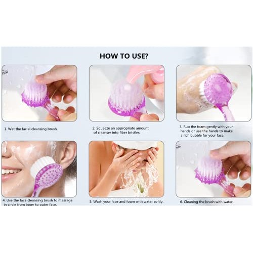 Beomeen Facial Cleansing Brush, 4 Colors Facial Exfoliating Brush Face Wash S...