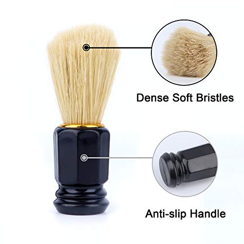 Beomeen Shaving Brush 2 Pack, Hair Shave Brushes with Handle for Men, Profess...