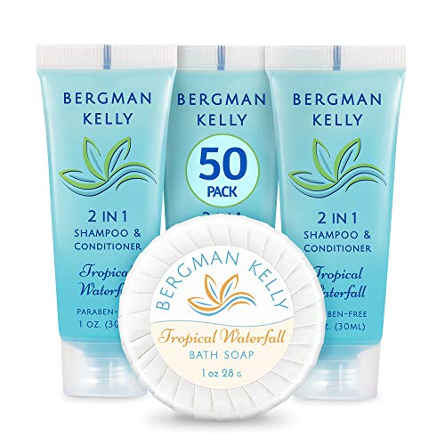 BERGMAN KELLY Round Soap Bars, 2in1 Shampoo & Conditioner 2-Piece Set (Tropic...