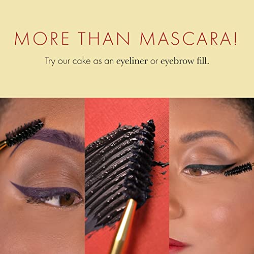 Besame Cosmetics | Cake Mascara Black - 1920 | 3-in-1 Eye Makeup - Mascara, E...